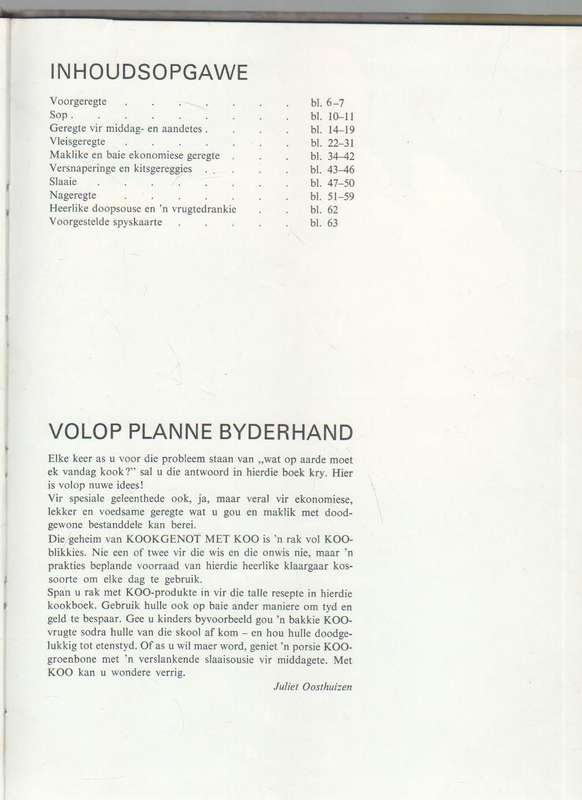KOOKGENOT MET KOO - UITGEGEE DEUR LANGEBERG-KOOPERASIE (1971)
