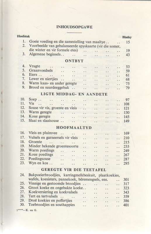 KOOK EN GENIET - S J A DE VILLIERS (27 STE DRUK 1971)