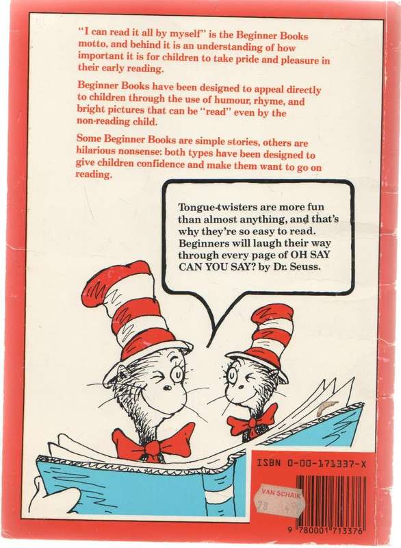 OH SAY CAN YOU SAY? - DR SEUSS (1 ST PUBLISHED 1980)