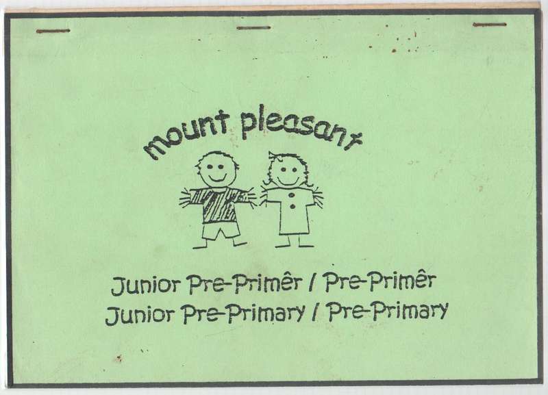 MOUNT PLEASANT JUNIOR PRE-PRIMER/ JUNIOR PRE-PRIMARY RECIPE BOOK