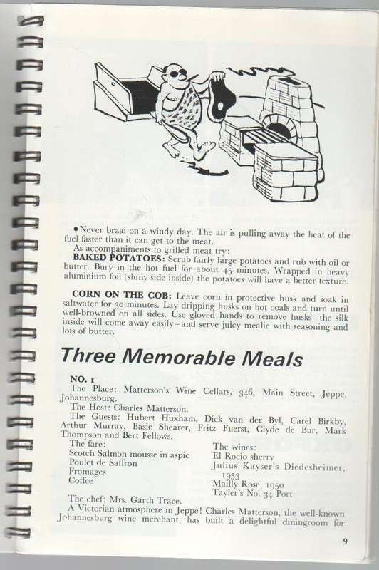 BEST OF FELLOWS, A BOOK ON FOOD & WINE IN SOUTH AFRICA - BERT FELLOWS (1965)