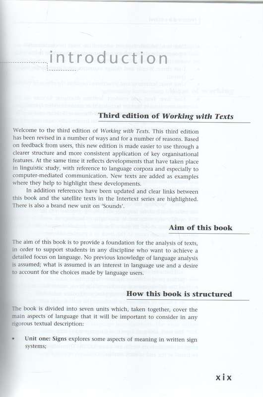 WORKING WITH TEXTS A CORE INTRODUCTION TO LANGUAGE ANALYSIS - ADRIAN BEARD