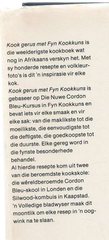 KOOK GERUS MET FYN KOOKKUNS - SILWOOD KOMBUIS KAAPSTAD (1 STE UITGAWE 1971)