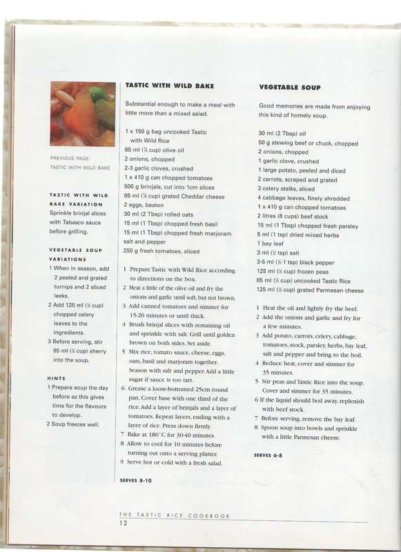 RICE - THE TASTIC RICE COOKBOOK - SUE STIRTON