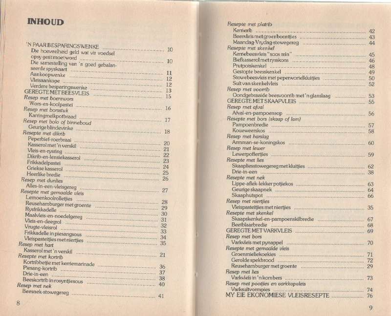 EKONOMIESE VLEISGEREGTE - GETOETS DEUR DIE VLEISRAAD(2 DE DRUK 1986)