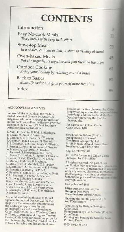 CADAC HOLIDAY COOKBOOK - PAT BARTON & GILLIAN CASTLE (1 ST PUBLISHED 1989)