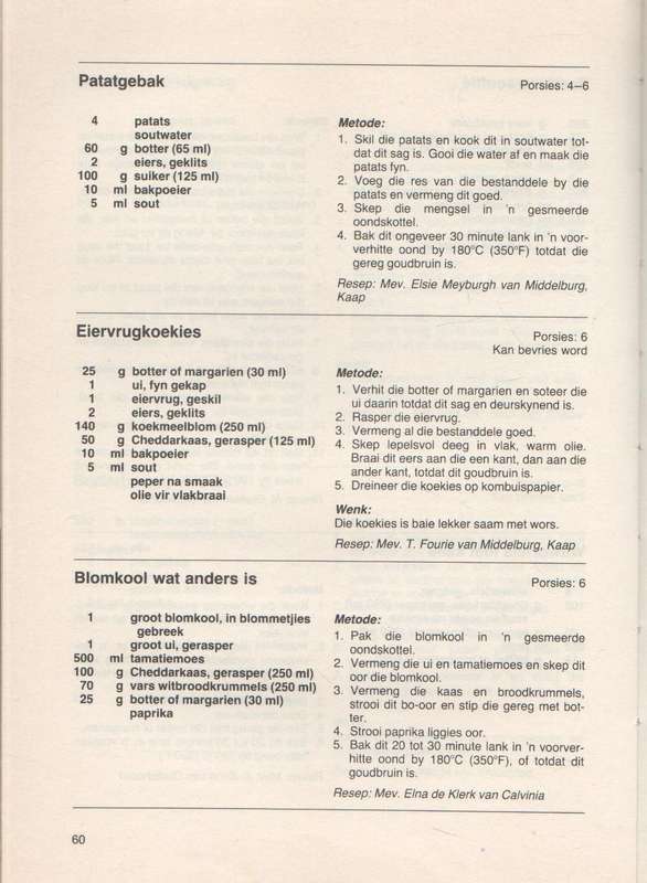 VROUERUBRIEK-RESEPTEBOEK, 'N KEUR VAN LUISTERAARSRESEPTE - J P VAN DER WALT (3 DE DRUK 1990)