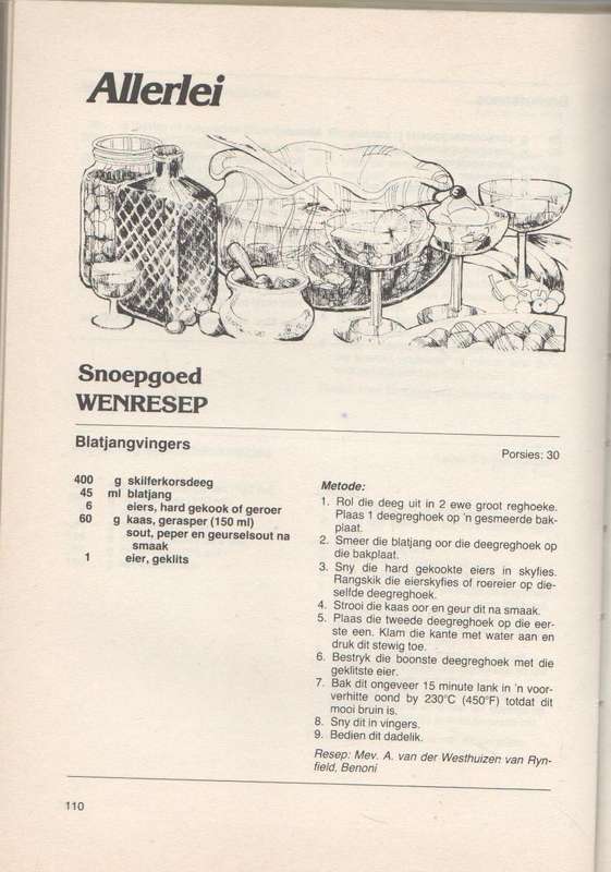 VROUERUBRIEK-RESEPTEBOEK, 'N KEUR VAN LUISTERAARSRESEPTE - J P VAN DER WALT (3 DE DRUK 1990)