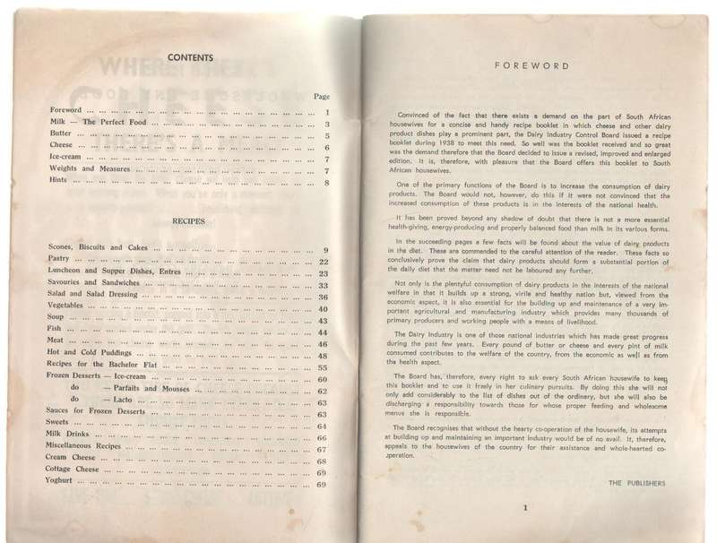 RECIPES WHOLESOME AND GOOD - PUBLISHED BY THE DAIRY INDUSTRY CONTROL BOARD (5 TH EDITION)