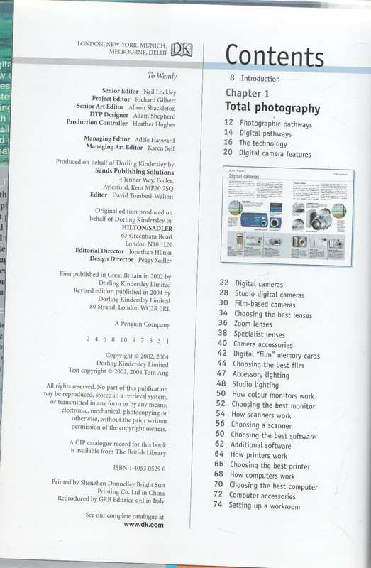DIGITAL PHOTOGRAPHER'S HANDBOOK - TOM ANG (2004)