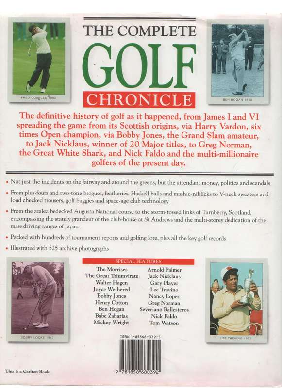 THE COMPLETE GOLF CHRONICLE - TED BARRETT (1 ST PUBLISHED 1994)