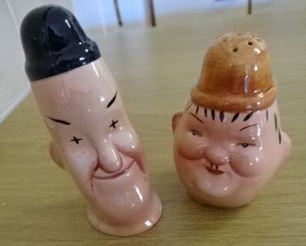 VINTAGE BESWICK LAUREL AND HARDY SALT AND PEPPER SET
