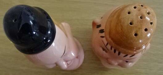 VINTAGE BESWICK LAUREL AND HARDY SALT AND PEPPER SET