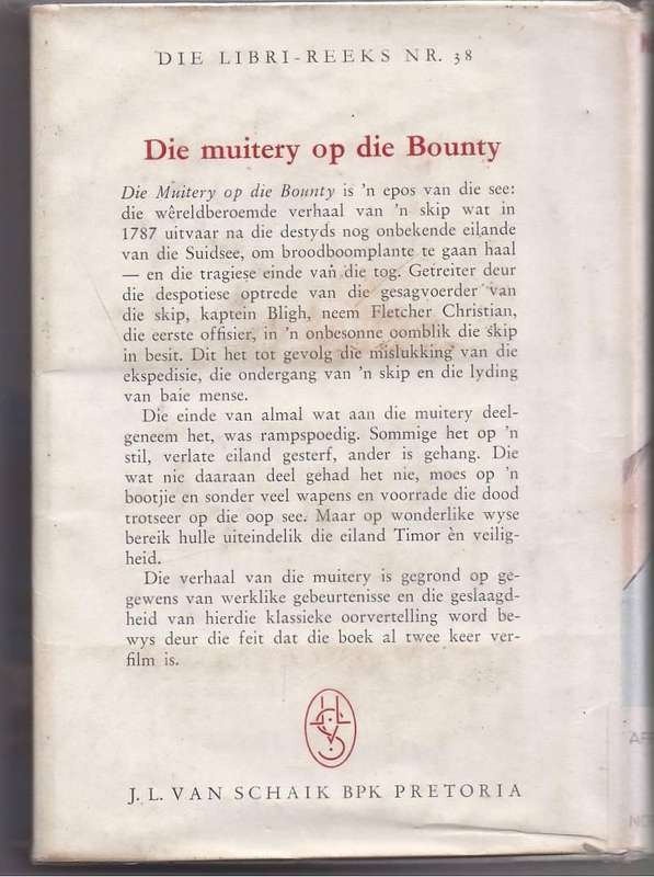 DIE MUITERY OP DIE BOUNTY - NORDHOFF & HALL (LIBRI REEKS 1963)