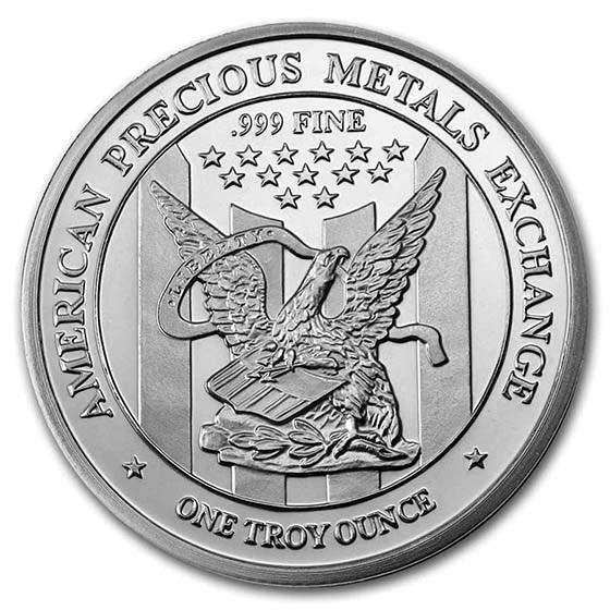 APMEX 1 OUNCE SILVER COIN  SCARCE ITEM VERY SOUGHT AFTER