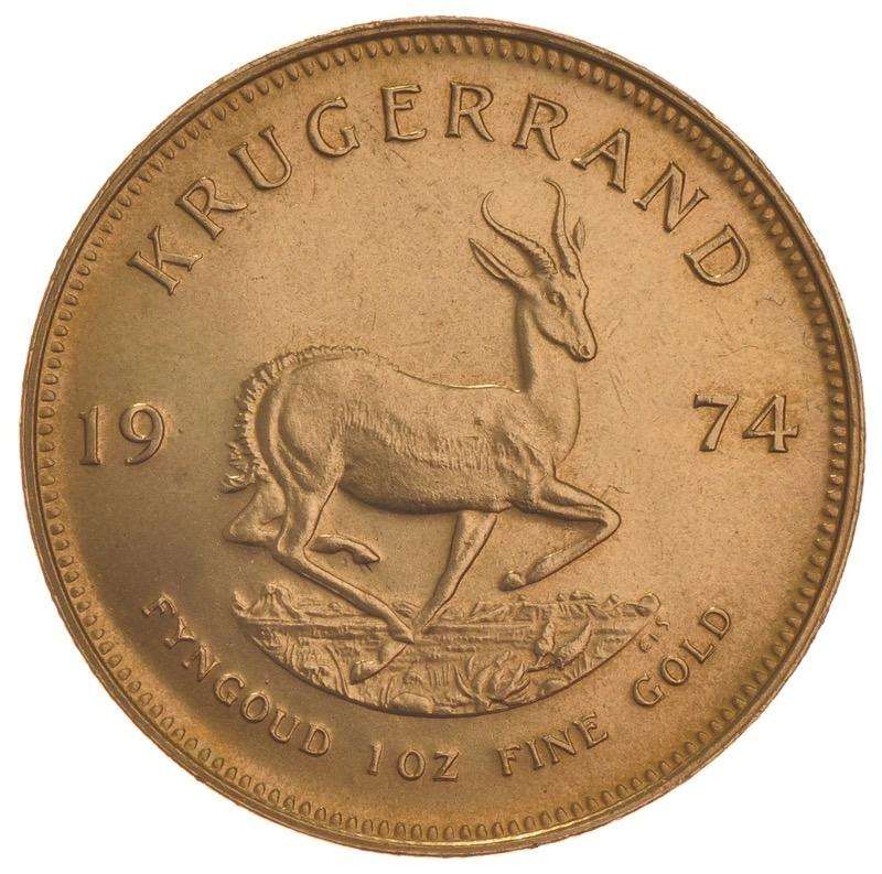 GOLD KRUGERRAND 1 OUNCE 1974 IN A CAPSULE