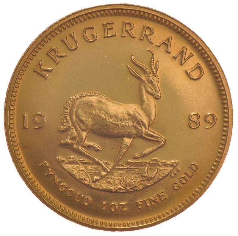 GOLD KRUGERRAND 1 OUNCE 1989 IN A CAPSULE