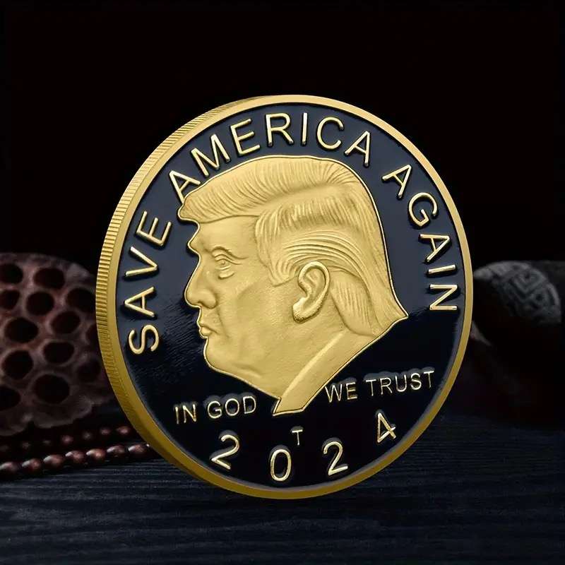 DONALD TRUMP SAVE AMERICA AGAIN Gold Colour Collectible Medal, Perfect Gift Idea