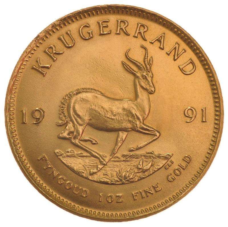 GOLD KRUGERRAND 1 OUNCE 1991 IN A CAPSULE