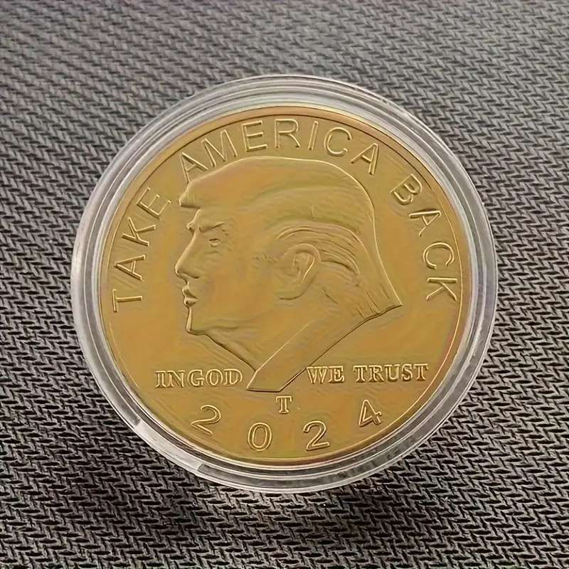 DONALD TRUMP COIN 2024 GOLD COLOUR