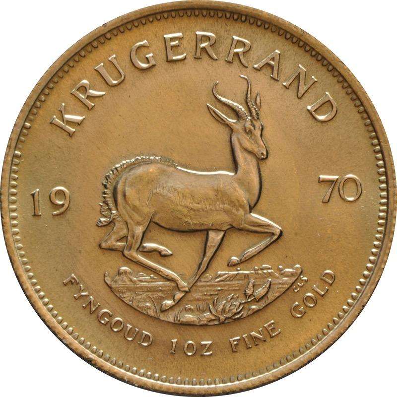 GOLD KRUGERRAND 1 OUNCE 1970 IN A CAPSULE