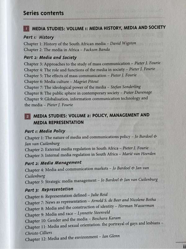 Media Studies Policy Management and  2nd Edition Volume 2, Pieter Fourie