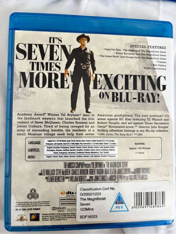 Blu-ray Magnificent Seven, Secretariat 2 Discs, Mama Mia the Movie