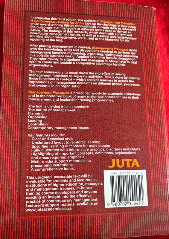 Management Principles A Contemporary Edition for Africa PJ Smit