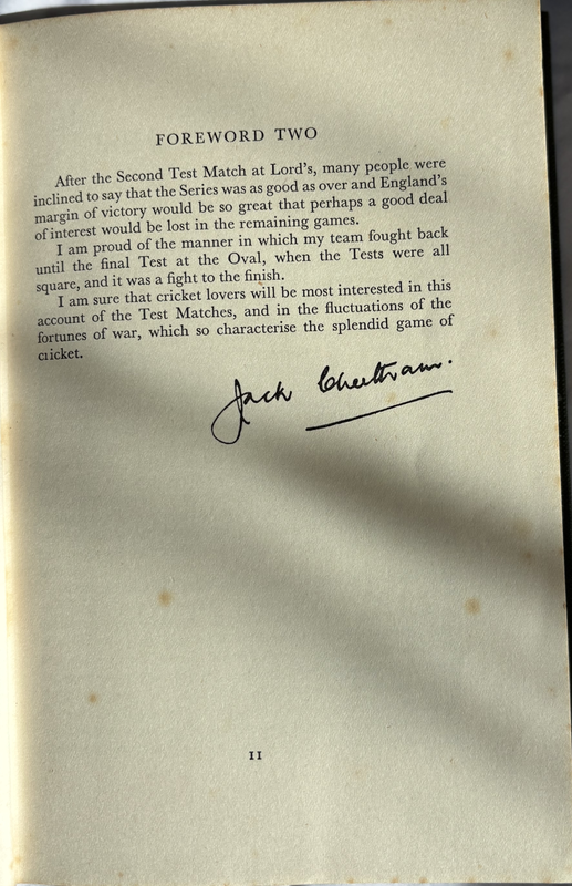Old 1st Edition Cricket England vs South Africa 1955 Signed Bruce Harris