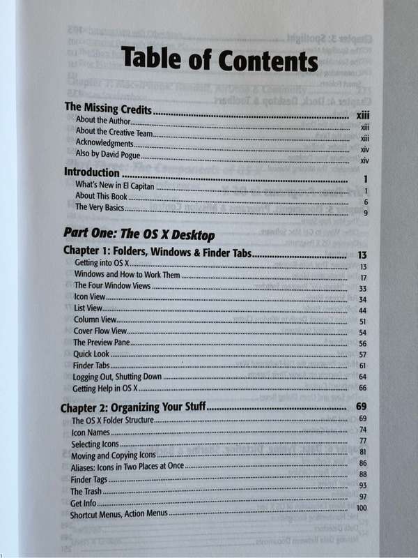 OS X El Capitan the missing manual David Pogue Book