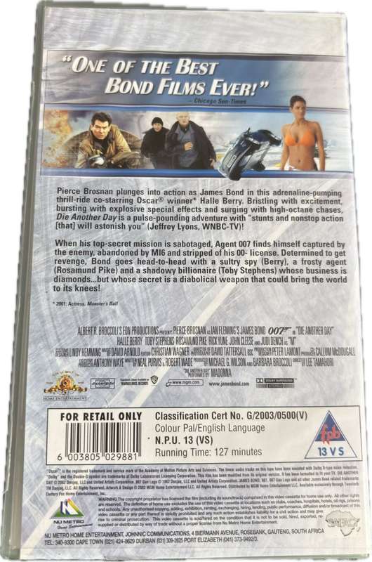 James Bond VHS x 2 Die Another Day & World is not Enough