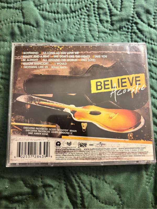 Justin Bieber 2 CD Combo Believe Acoustic 2013 and My World 2009