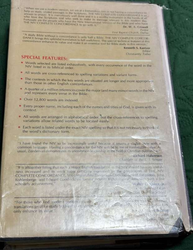 The NIV Complete Concordance Hardcover 1981 Edward W Goodrick & John R Kohlenberger