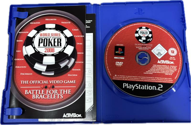PS2 World Series of Poker 2008 Official Game & Manual