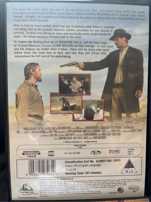 4 x Western DVDS Pale Rider, For a Few Dollars More, Seraphim Falls & Hidalgo