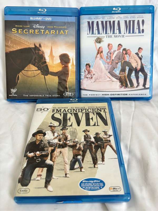 Blu-ray Magnificent Seven, Secretariat 2 Discs, Mama Mia the Movie