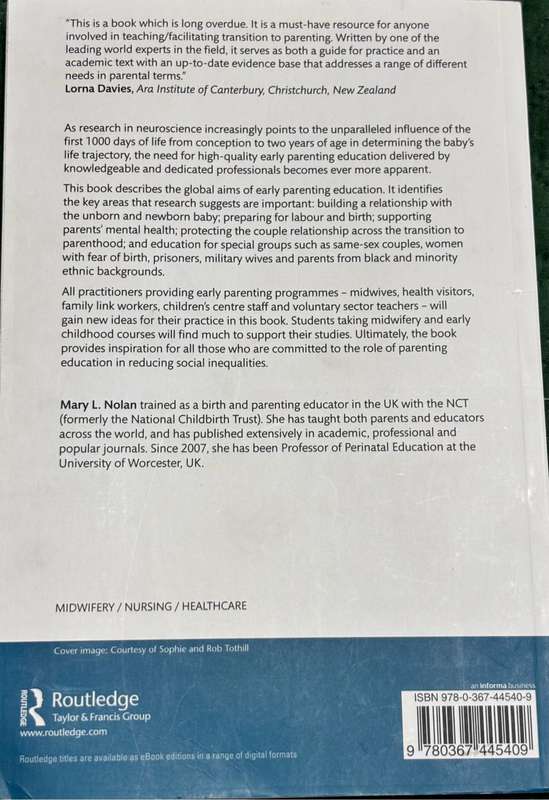 Parent Education for the Critical 1000 Days by Mary L Nolan 1st Edition 2020 Baby Infant care