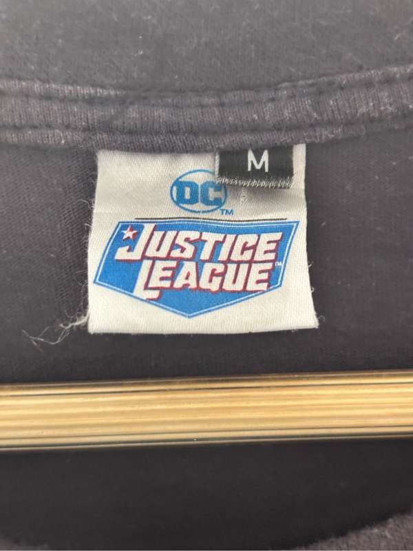 Justice League T Shirt Four Patches Size M Grey Vintage
