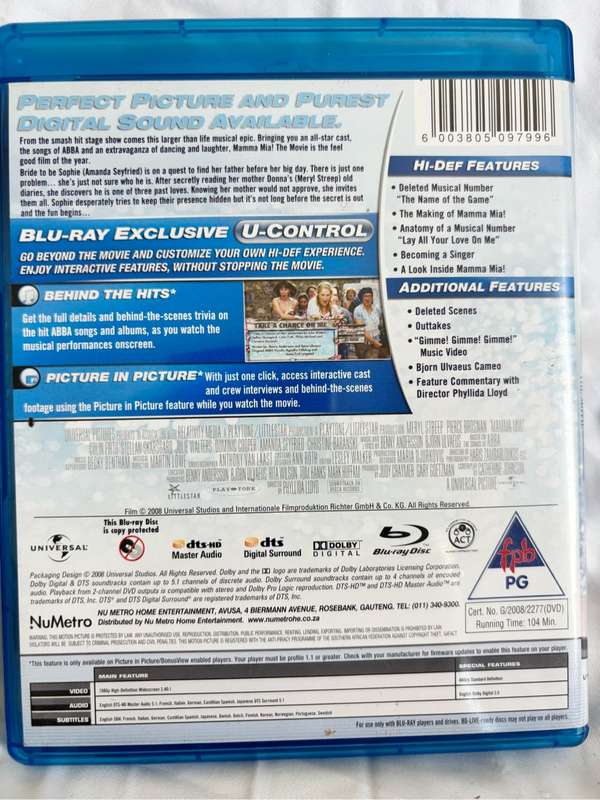 Blu-ray Magnificent Seven, Secretariat 2 Discs, Mama Mia the Movie