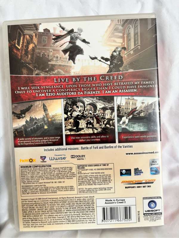 PC DVD Prey and Assassins Creed 2 Combo Games