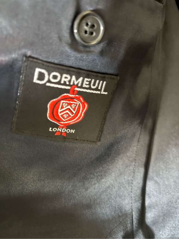 Dormeuil London Pin Stripe Suit Jacket/Blazer Dark Grey 44R