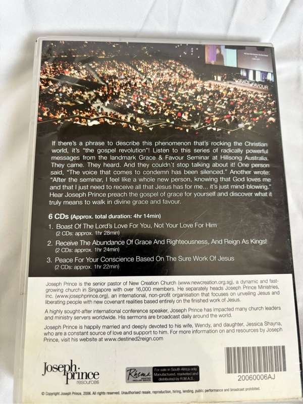 Joseph Prince Grace Favour Seminar 6 CD Discs
