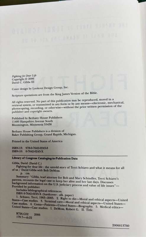 Fighting for Dear Life by David Gibbs 1st Edition 2006 Collectable