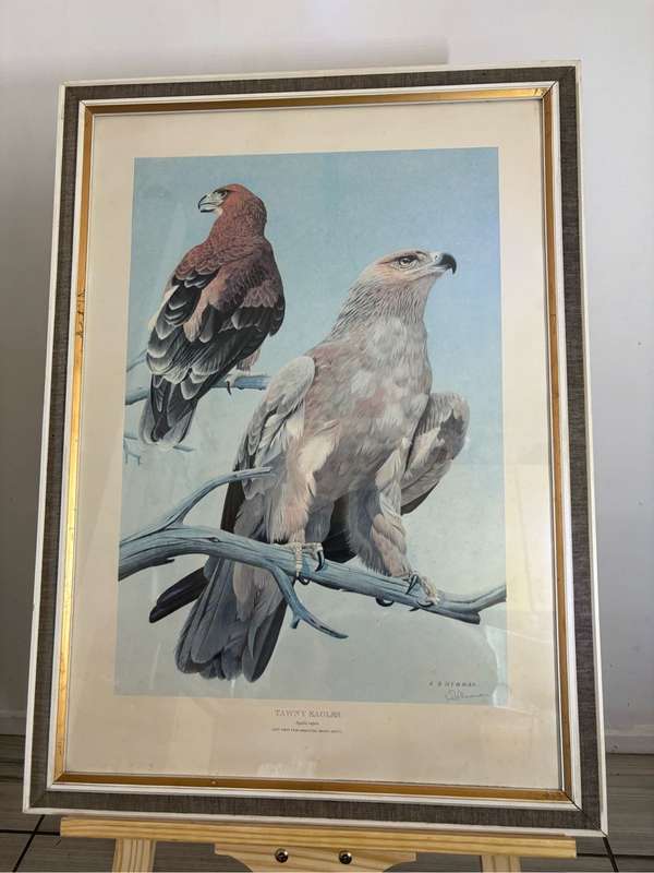 Kenneth Newman Photolithographic Print Two Eagles