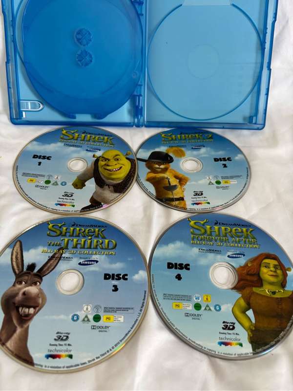 Shrek Blu-ray 4 Discs Four Films in 3D TheComplete Collection
