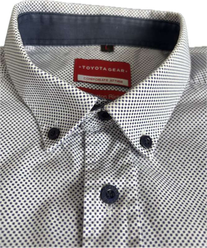 Set of 3 ,Long Sleeve Shirt Men Size L Blue Pattern Toyota Gear Corporate Attire Rare