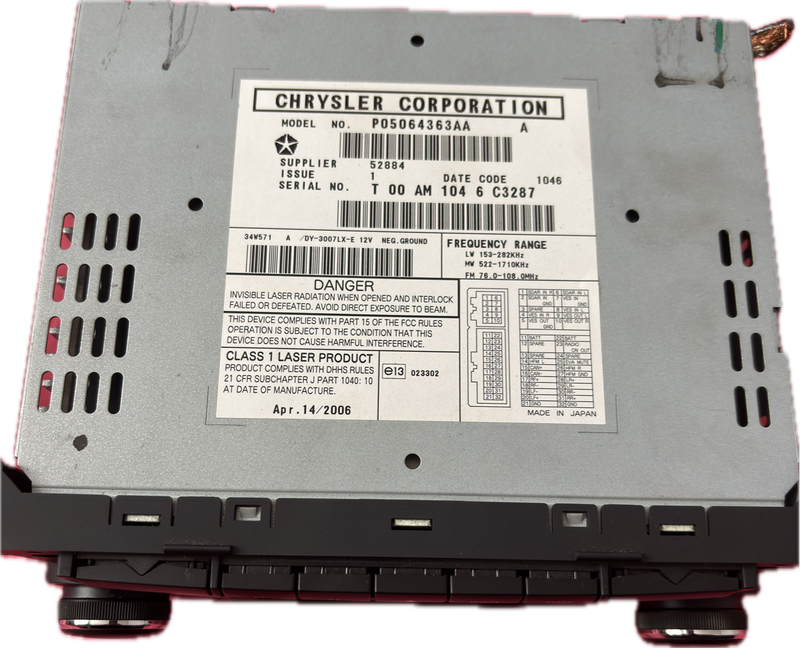 Jeep Chrysler OEM 6 Disc car CD model PO5064363AA Radio