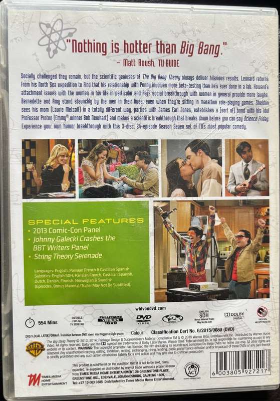 The Big Bang Theory TV Series Season 1 - 7 Collection