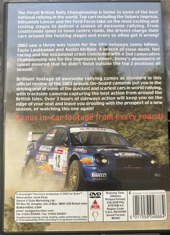 Motor Sports DVD x 2 British Rally Championship 2003 & Greatest Years of Rallying 1970s