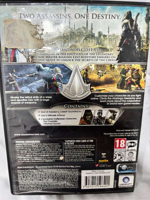 PC DVD ROM Assassins Creed Two Games Revelations, Creed 3 both special editions two disks each